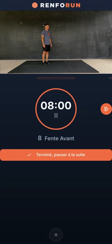 Écran RenfoRun - progresse semaine après semaine